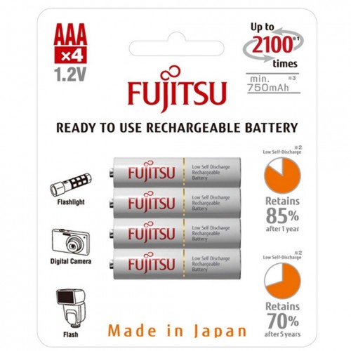 Fujitsu Аккумулятор Ready to use ААА 750 mАh блистер 4 шт