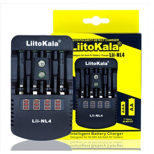 Liitokala Lii-NL4 на 4 акк+ 9V USB  NiMh+крона
