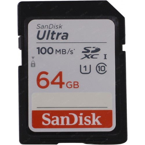 SanDisk Карта памяти SD Ultra 100MB/s 64GB